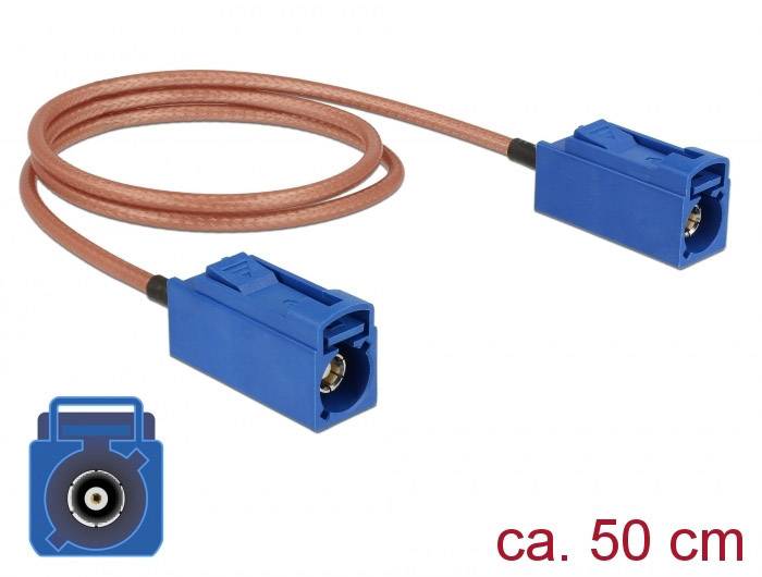 Delock WLAN-Antennen Anschlusskabel [1x Fakra-Buchse - 1x Fakra-Buchse] 0.50 m