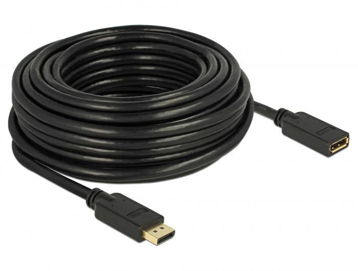 Delock DisplayPort Verlängerungskabel DisplayPort Stecker, DisplayPort Buchse 15.00 m Schwarz 84908 vergoldete Steckkontakte DisplayPort-Kabel