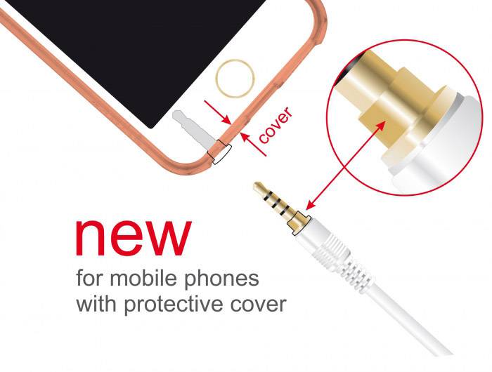 Delock 85628 Klinke Audio Verlängerungskabel [1x Klinkenstecker 3.5 mm - 1x Klinkenbuchse 3.5 mm] 0.50 m Weiß vergoldete Steckkontakte