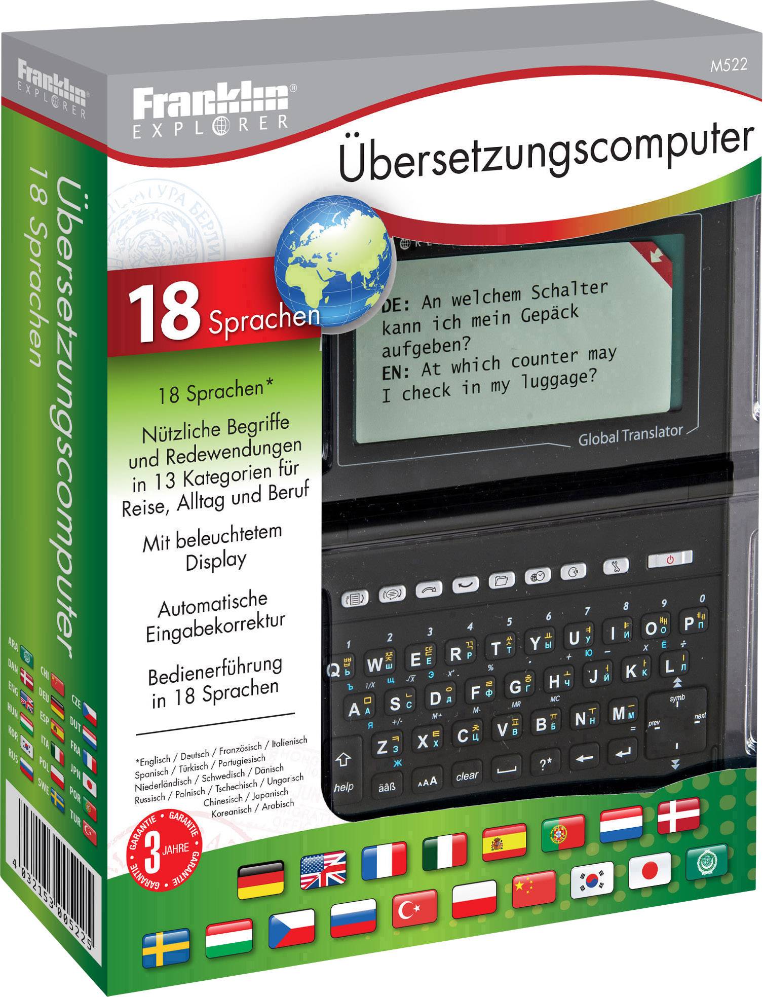 Franklin Sprachcomputer Explorer M522 Deutsch, Englisch, Französisch, Italienisch, Niederländisch, Portugiesisch, Schwedisch