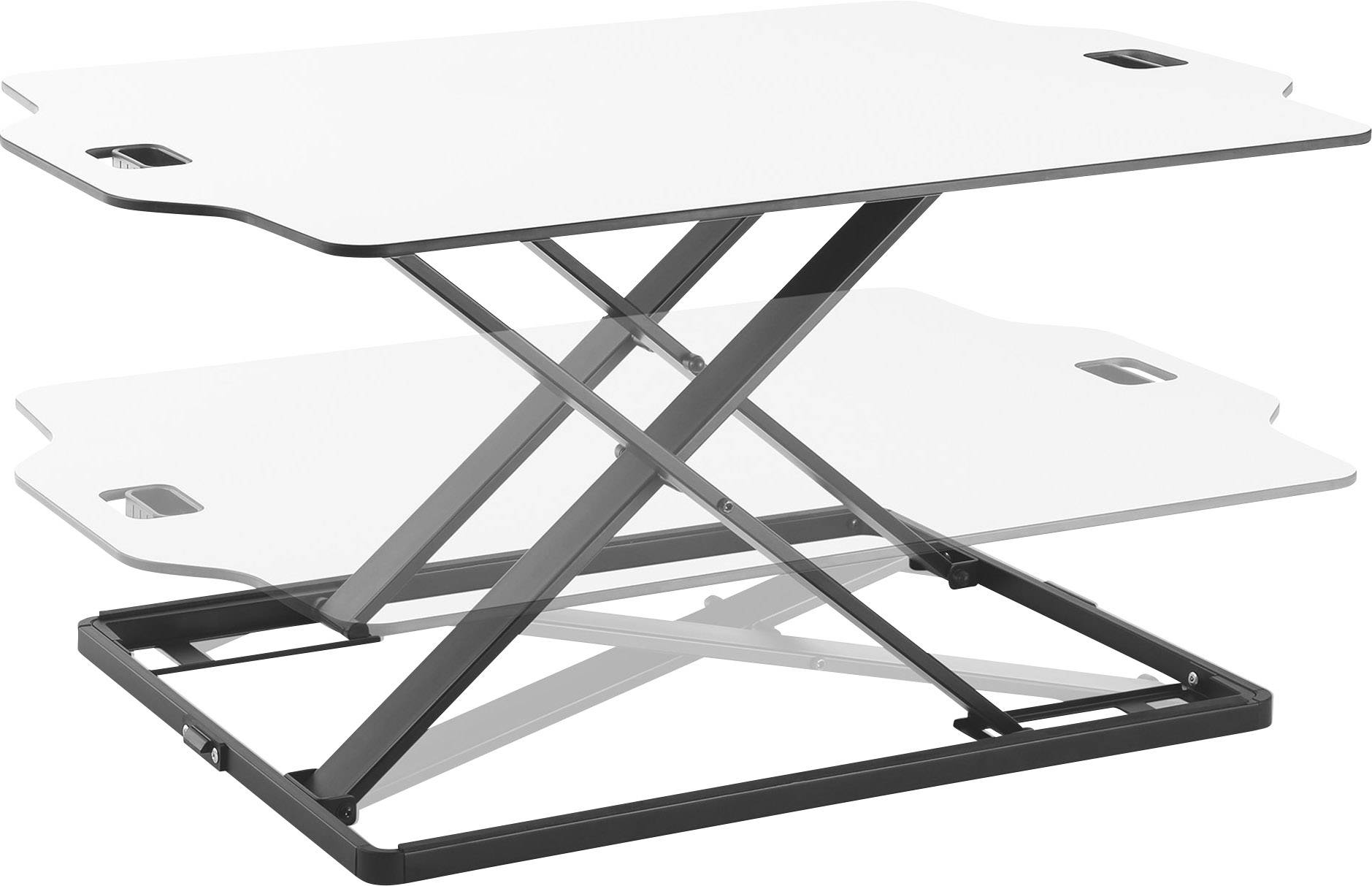 Digitus DA-90382 Sitz-Steh-Schreibtischaufsatz Höhen-Bereich: 3 bis 40 cm Weiß, Schwarz