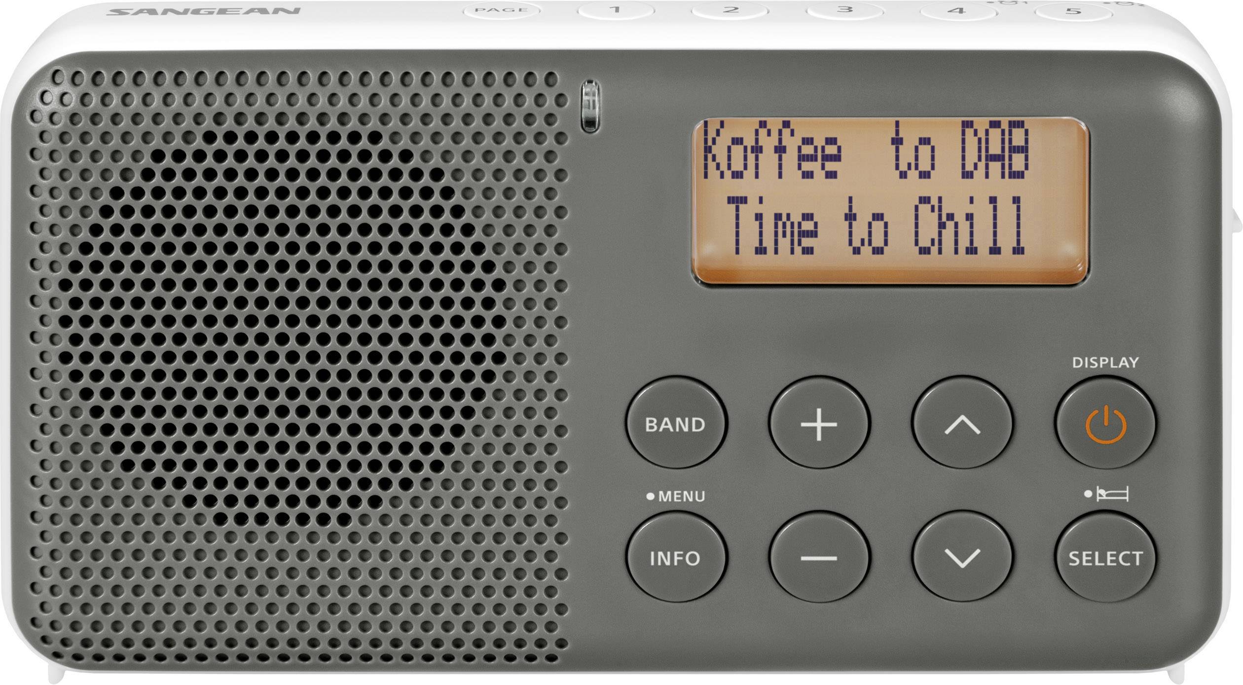 Sangean DPR-64 Kofferradio DAB+, UKW wiederaufladbar Grau, Weiß