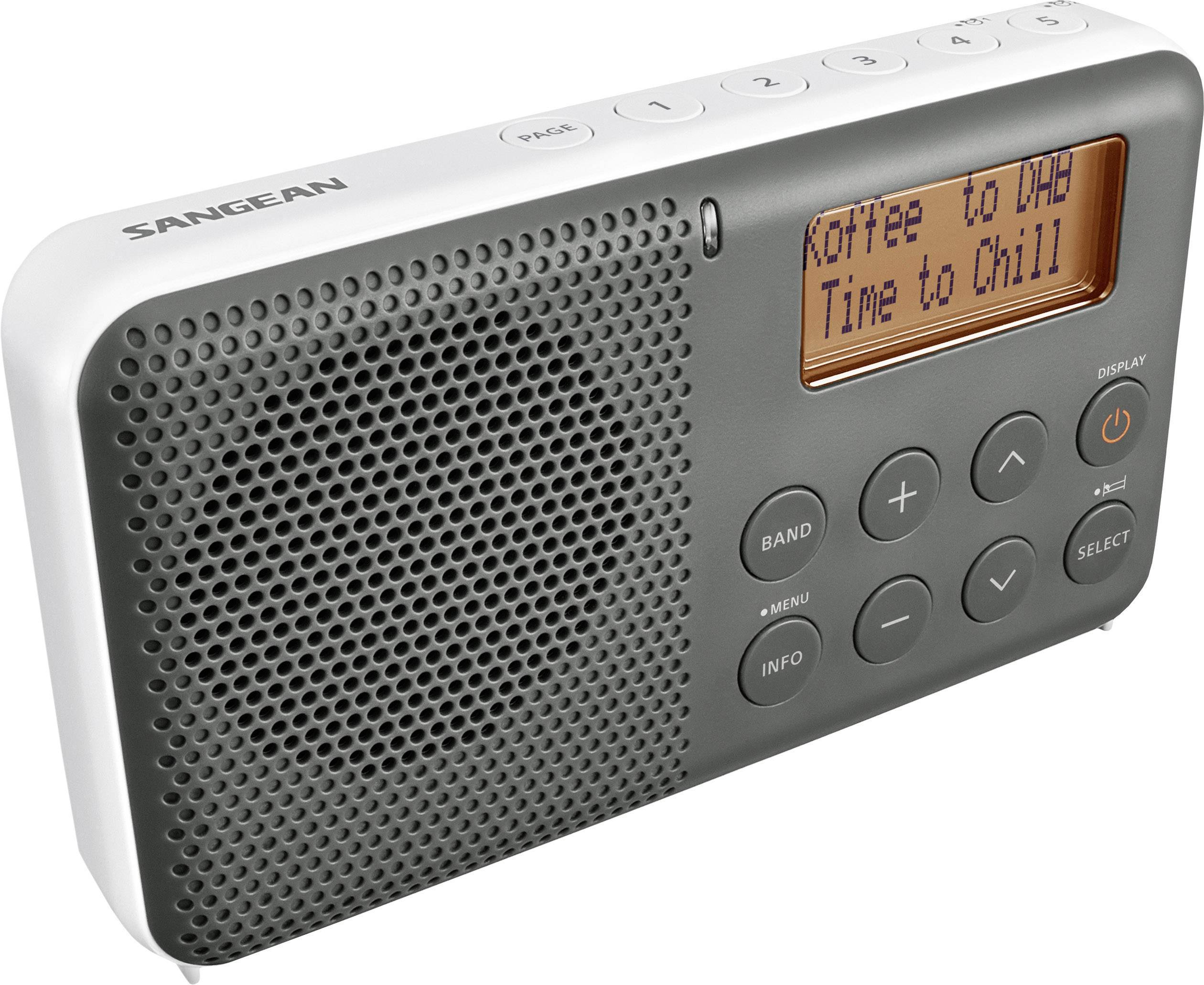 Sangean DPR-64 Kofferradio DAB+, UKW wiederaufladbar Grau, Weiß