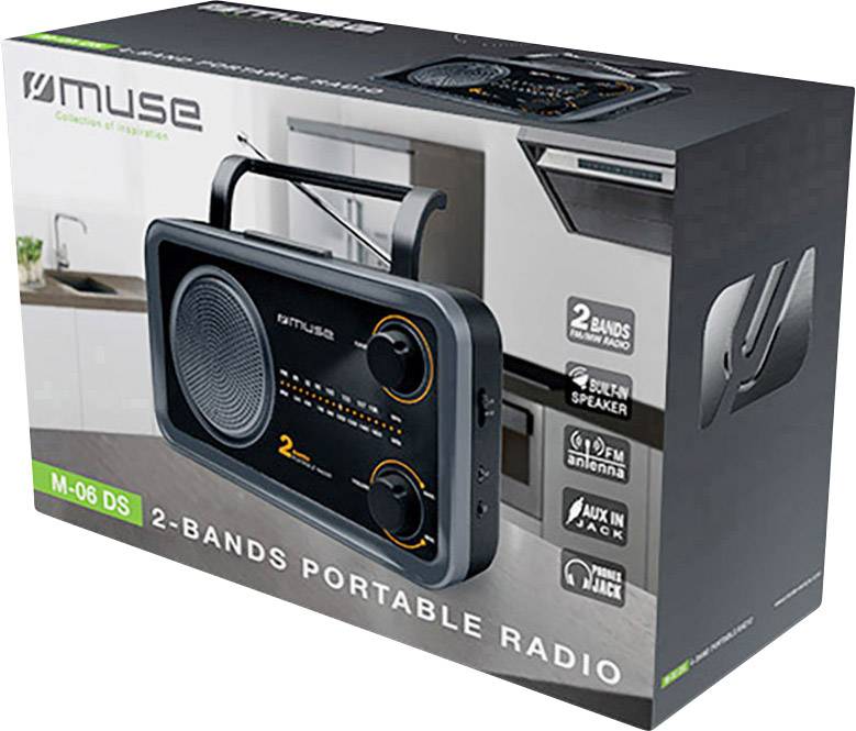 Muse M-06 DS Kofferradio UKW AUX Schwarz