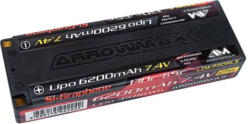 Modellbau-Akkupack (LiPo) 7.4 V 6200 mAh Zellen-Zahl: 2 65 C Box Hardcase 5 mm