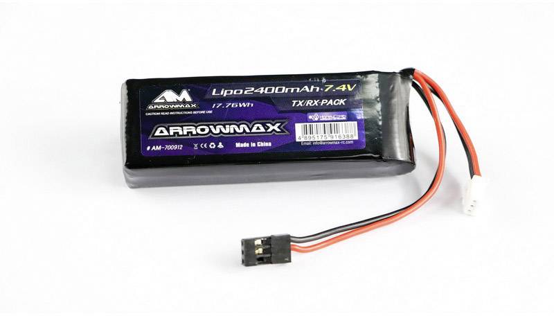 ArrowMax Modellbau-Empfängerakku (LiPo) 7.4V 2400 mAh Stick JR