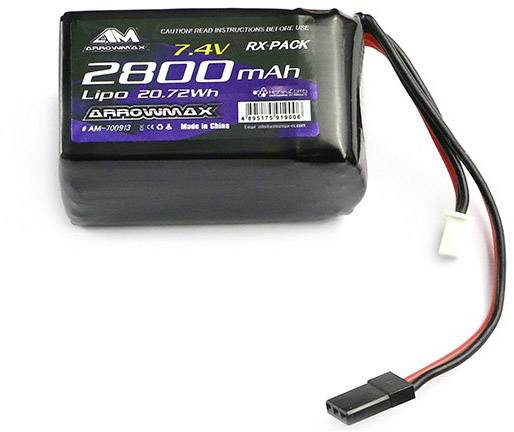 ArrowMax Modellbau-Empfängerakku (LiPo) 7.4 V 2800 mAh Hump JR