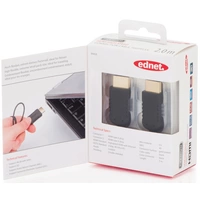 Ednet HDMI Anschlusskabel HDMI-A Stecker, HDMI-A Stecker 2.00m Schwarz 84458 4K UHD, extrem dünn, vergoldete Steckkontakte Ednet HDMI Anschlusskabel HDMI-A Stecker, HDMI-A Stecker 2.00m Schwarz 84458 4K UHD, extrem dünn, vergoldete Steckkontakte