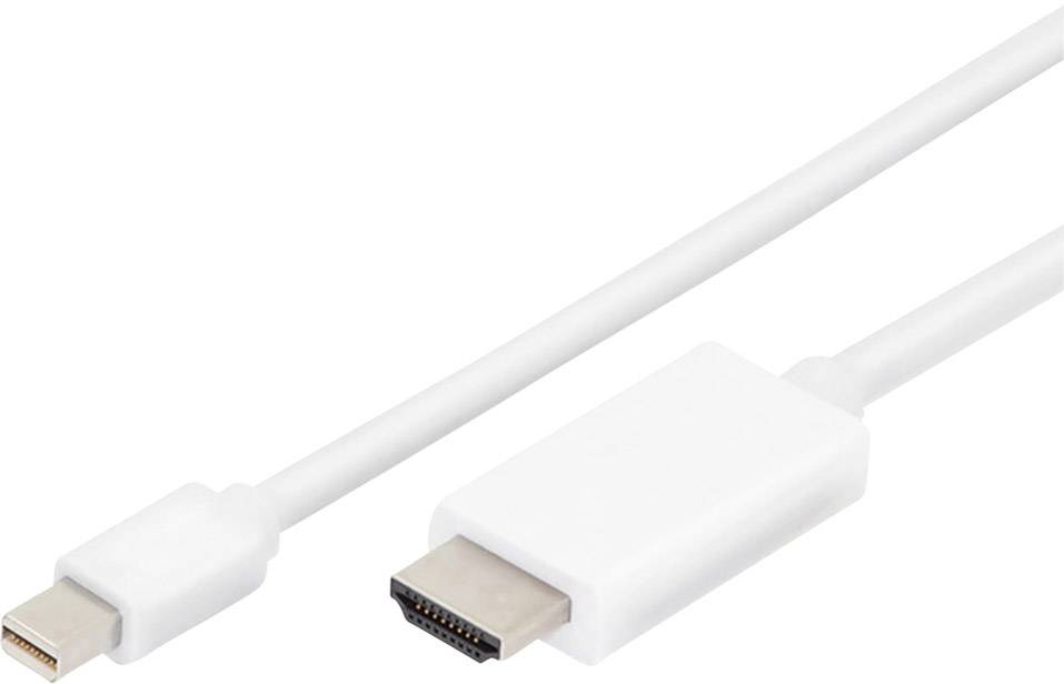 Digitus DisplayPort / HDMI Anschlusskabel 2.00 m Weiß AK-340304-020-W 4K UHD, dreifach geschirmt DisplayPort-Kabel