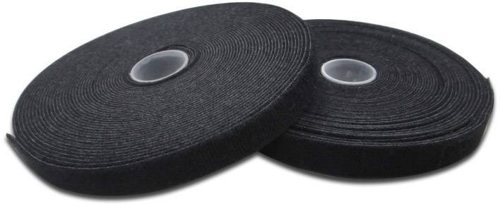 Digitus AK-770905-100-S Klettband zum Bündeln, zum Aufnähen Flauschteil, Haft- und Flauschteil, Haftteil (L x B) 10 m x 15 mm Schwarz 1 St.