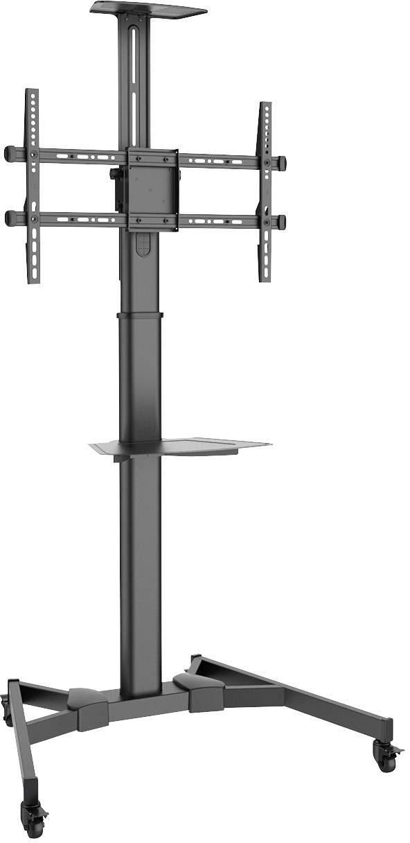 Digitus DA-90370 TV-Rollwagen Höhenverstellbar, Mit Tastaturablage, Mit Verriegelungsmechanismus, Verstellbare Verstrebung, Werkzeugfreie