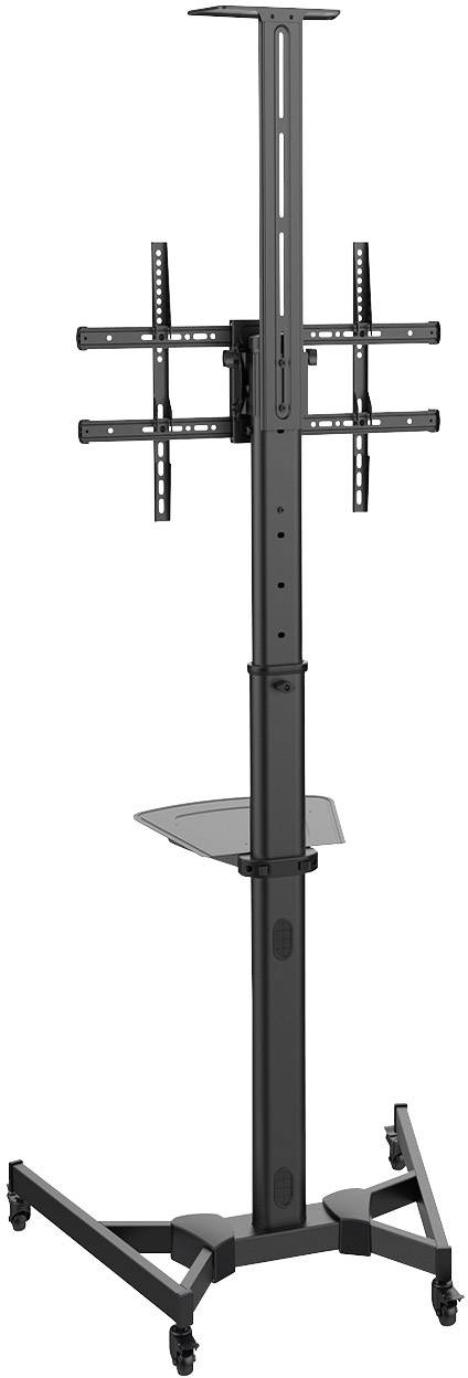Digitus DA-90370 TV-Rollwagen Höhenverstellbar, Mit Tastaturablage, Mit Verriegelungsmechanismus, Verstellbare Verstrebung, Werkzeugfreie