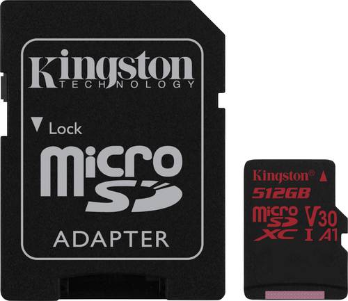 Kingston Canvas React microSDXC-Karte 512GB Class 10, UHS-I, Class 3 UHS-I , v30 Video Speed Class i