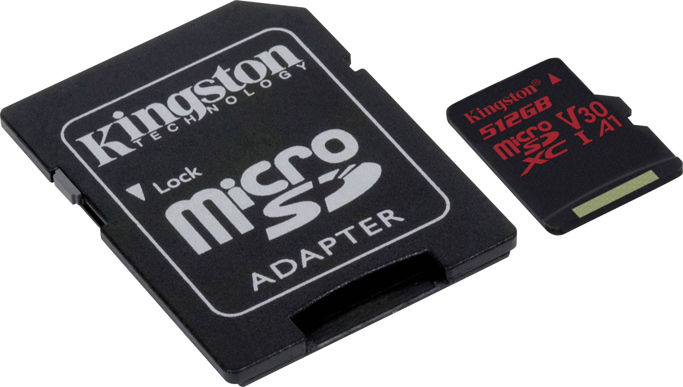 Kingston Canvas React microSDXC-Karte 512GB Class 10, UHS-I, Class 3 UHS-I , v30 Video Speed Class inkl. SD-Adapter