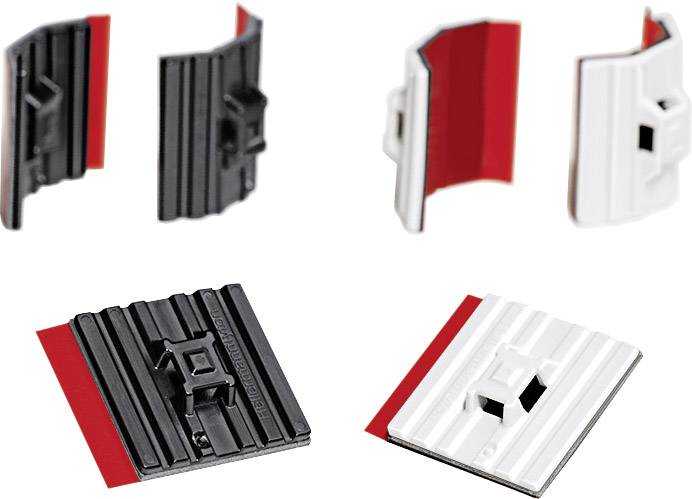 HellermannTyton FMB4APT-I-PA66HS-BK Befestigungssockel selbstklebend 151-02659 flexibler Sockel, 4fach einfädeln Schwarz 10St.