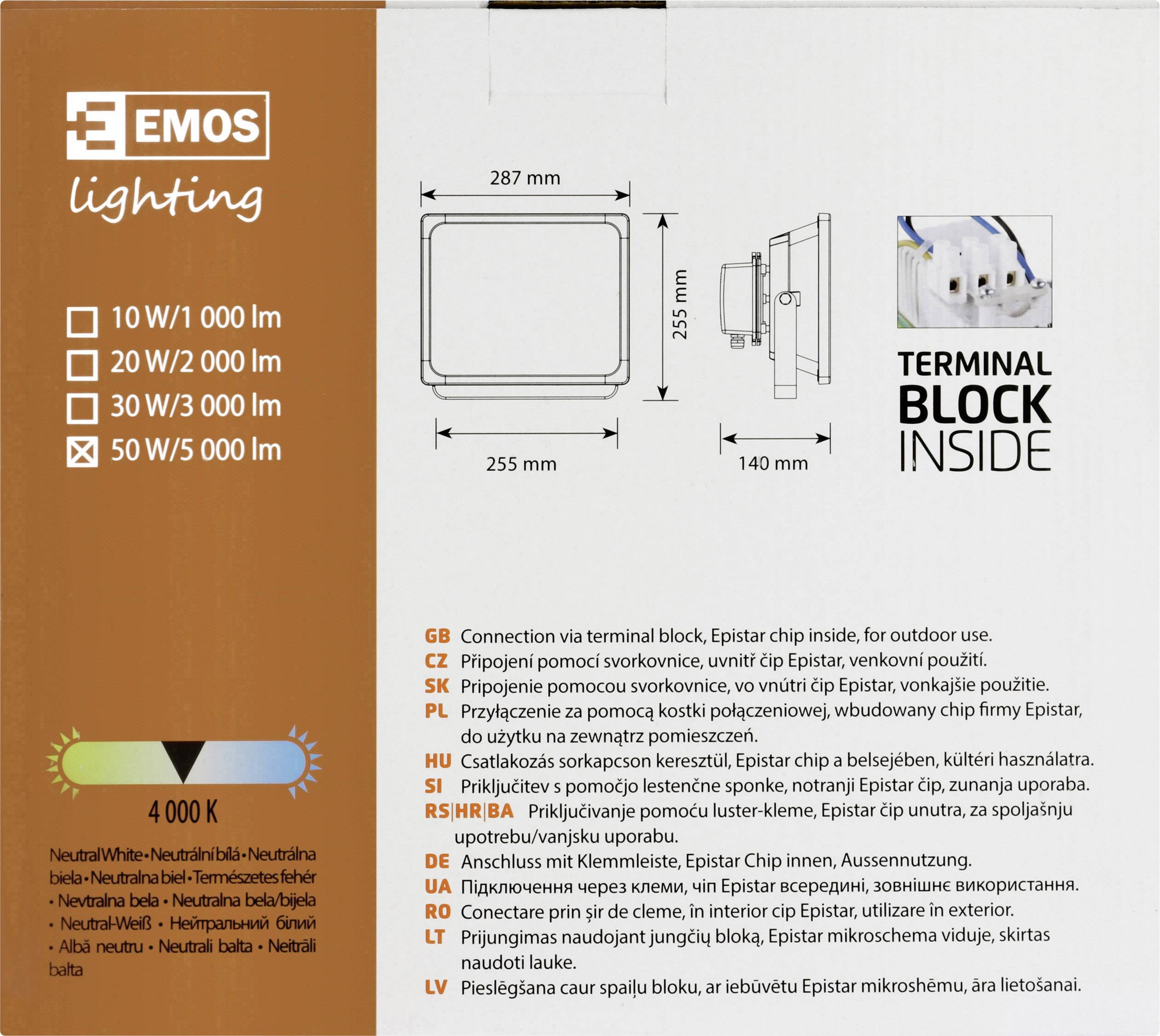 Emos Profi 850EMPR40WZS2640 LED-Außenstrahler 50W Neutralweiß