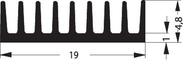 Fischer Elektronik ICK 40 B Kühlkörper 8.5 K/W (L x B x H) 51 x 19 x 4.8mm DIL-14, DIL-16, DIL-18, DIL-20, DIL-22, DIL-24, DIL-26