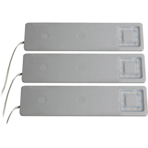 Heitronic Cortina LED-Unterbauleuchte 3er Set LED LED fest eingebaut 7.2W Warmweiß, Neutralweiß, Tageslichtweiß Silber