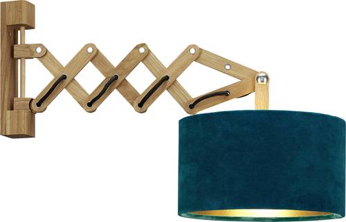 Waldi Leuchten Nicky 82850.0 Wandleuchte E27 10W LED Winterpetrol, Gold