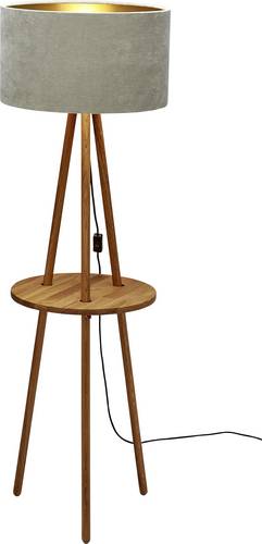 Waldi Leuchten Nicky 85353.0 Stehlampe mit Tisch LED E27 15W Auster, Gold