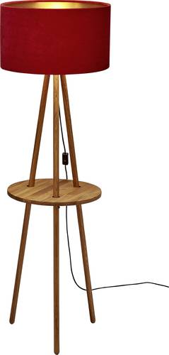 Waldi Leuchten Nicky 85354.0 Stehlampe mit Tisch LED E27 15W Rubin-Rot, Gold