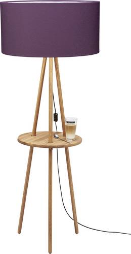 Waldi Leuchten Filz 85494.5 Stehlampe mit Tisch LED E27 15W Lila