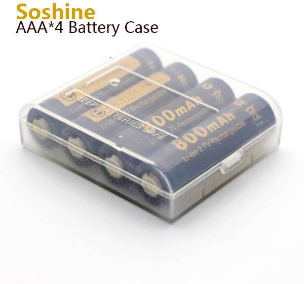 Soshine SBC-004 Batteriebox 4x Mignon (AA), 14500 (L x B x H) 63 x 53.5 x 17.8mm