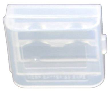 Transparente, quadratische Plastikbox mit Deckel, geeignet zur Aufbewahrung kleiner Gegenstände oder zum Sortieren.