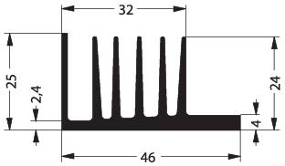Fischer Elektronik 10019025 SK 107 50 SA Kühlkörper 3.7 K/W (L x B x H) 50 x 46 x 25mm TO-220, TO-126