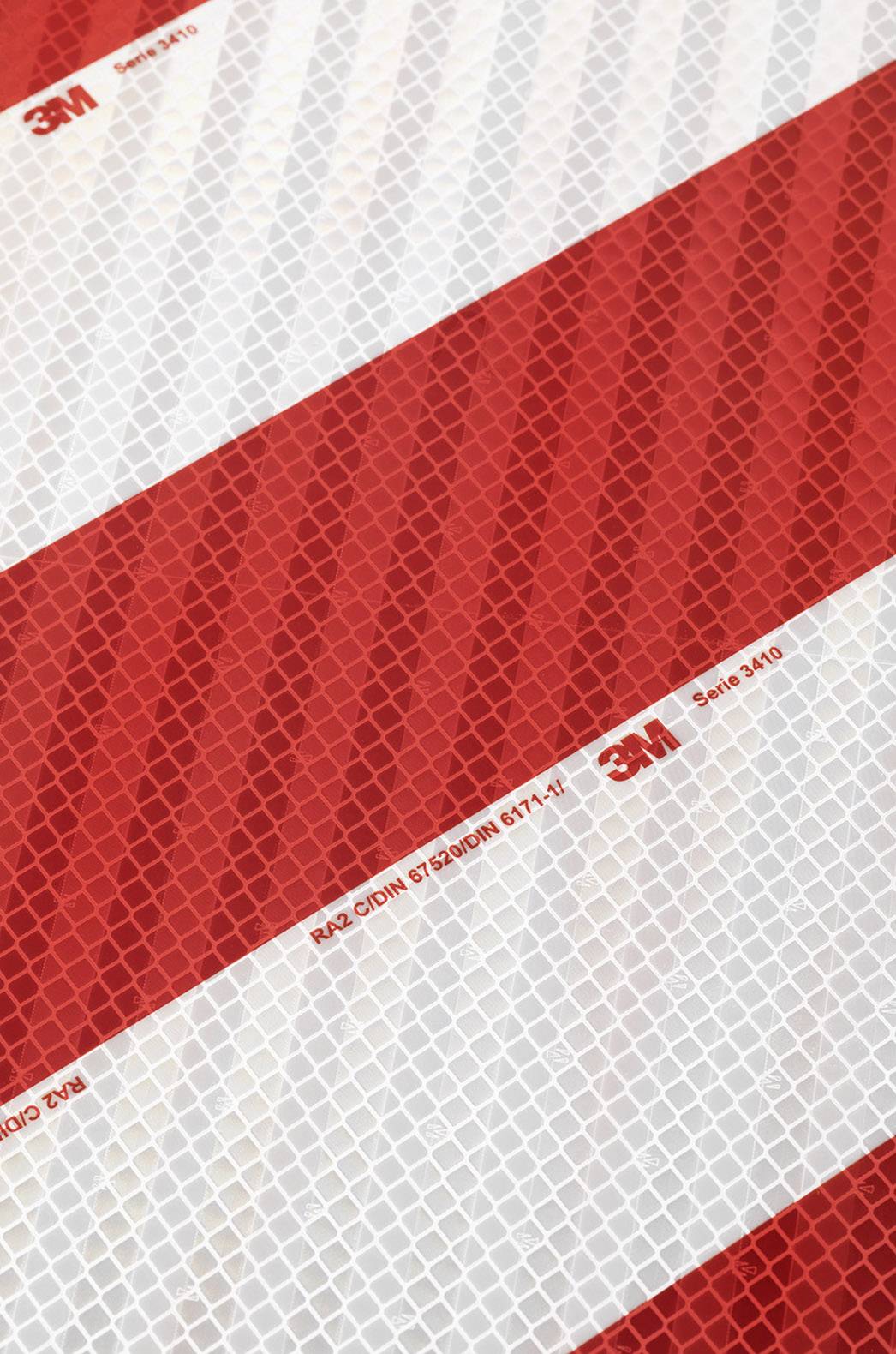 3M High Intensity Grade 3410 3410L141 Fahrzeug-Warnmarkierung Weiß (reflektierend), Rot (reflektierend) 45.7m (L x B) 45.7m