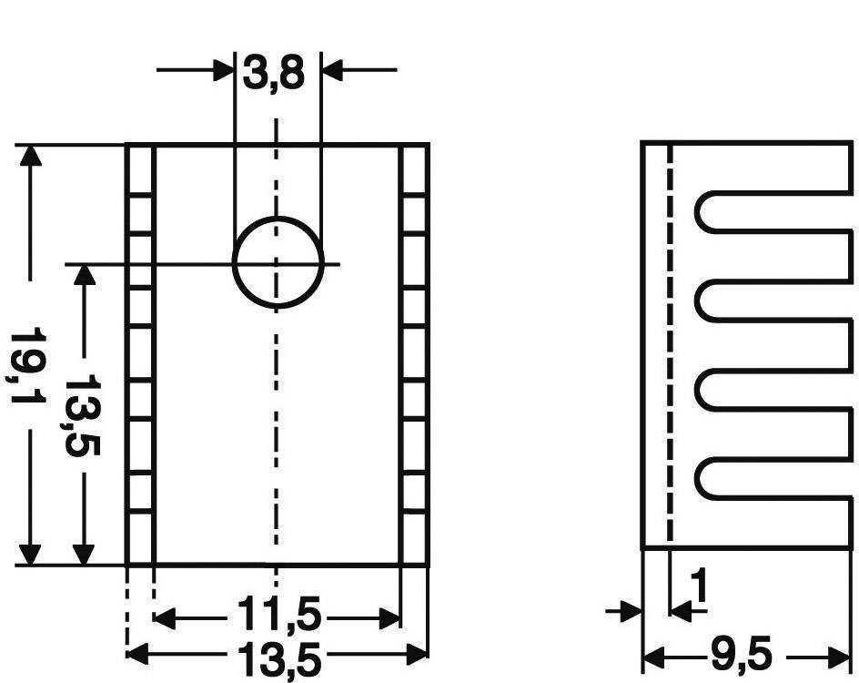 Fischer Elektronik 10035004 FK 231 SA-220 Kühlkörper 24 K/W (L x B x H) 19.1 x 13.5 x 9.5mm SOT-32, TO-220