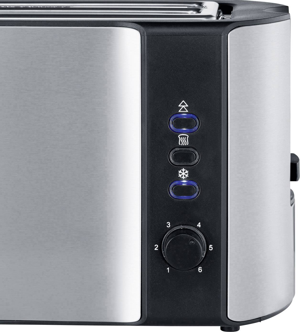 Severin AT 2590 Doppel-Langschlitztoaster mit Brötchenaufsatz Edelstahl, Schwarz