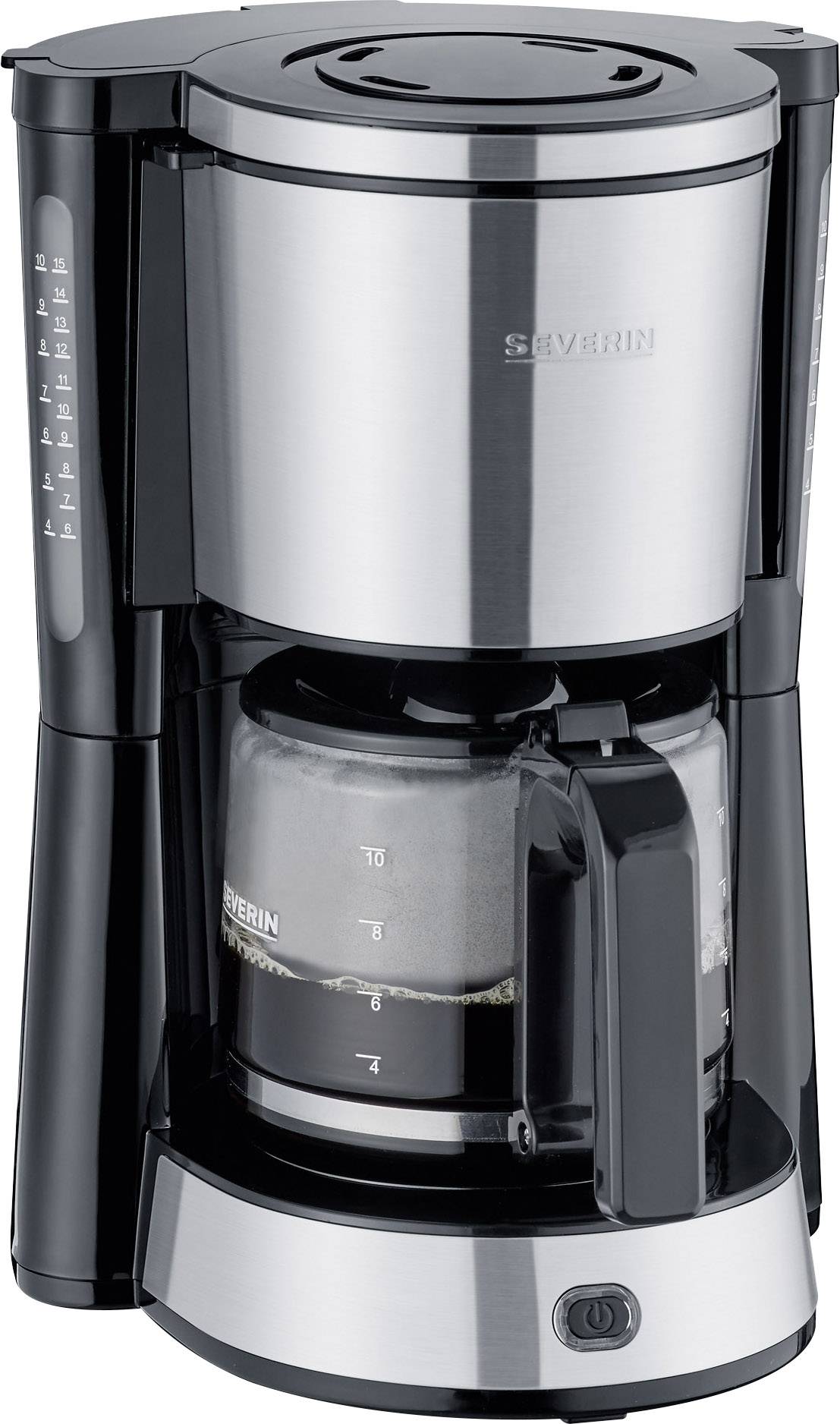 Severin KA 4822 "TYPE" Kaffeemaschine Edelstahl, Schwarz Fassungsvermögen Tassen=10