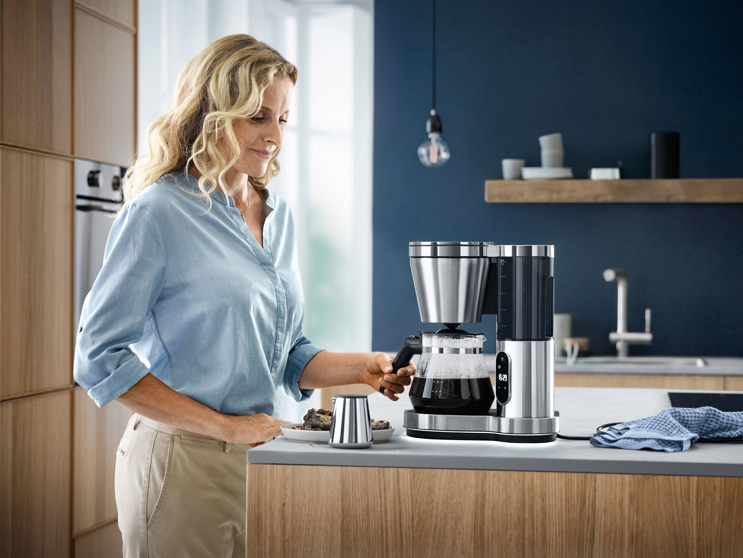 WMF LUMERO Glas Kaffeemaschine Edelstahl, Schwarz Fassungsvermögen Tassen=10