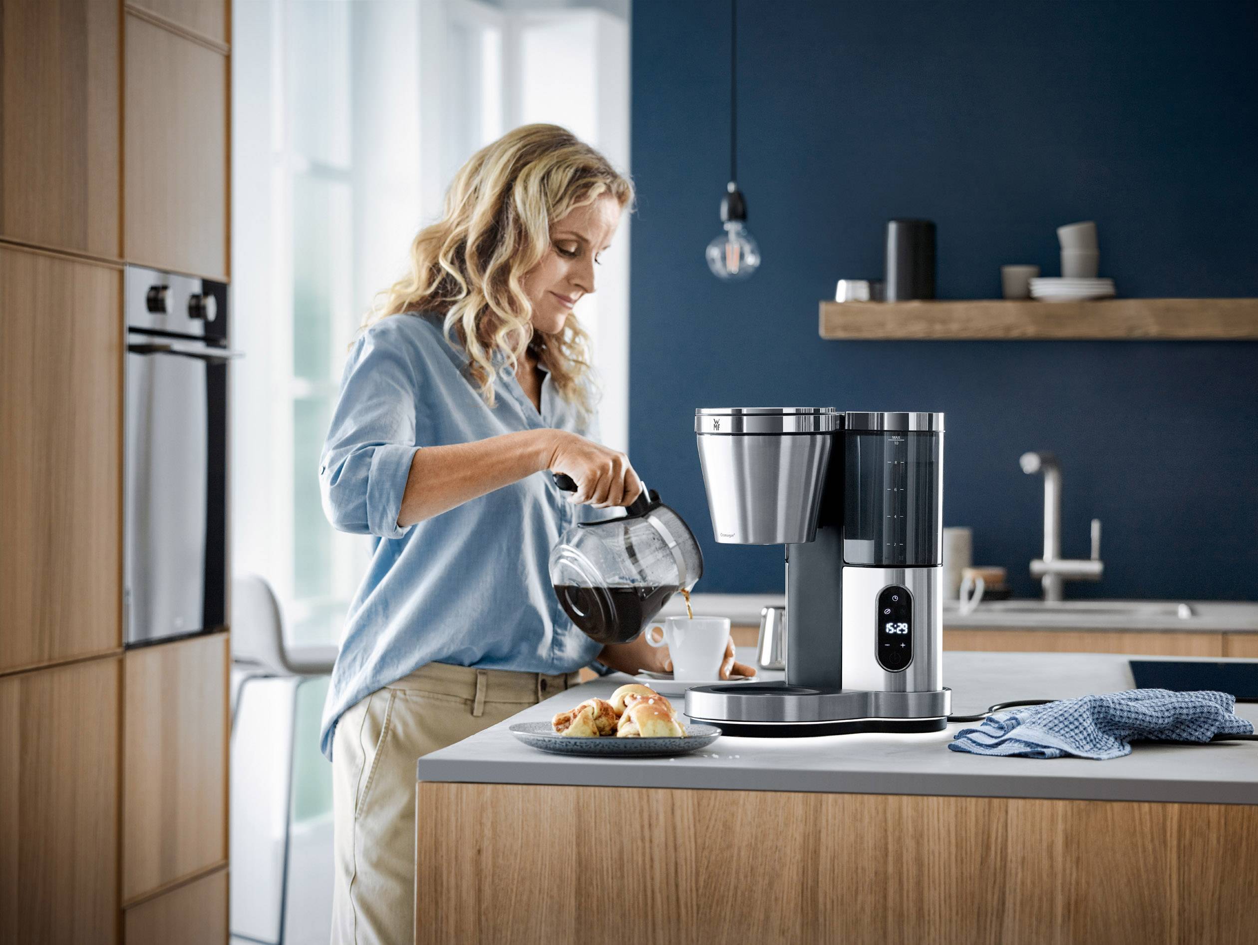 WMF LUMERO Glas Kaffeemaschine Edelstahl, Schwarz Fassungsvermögen Tassen=10