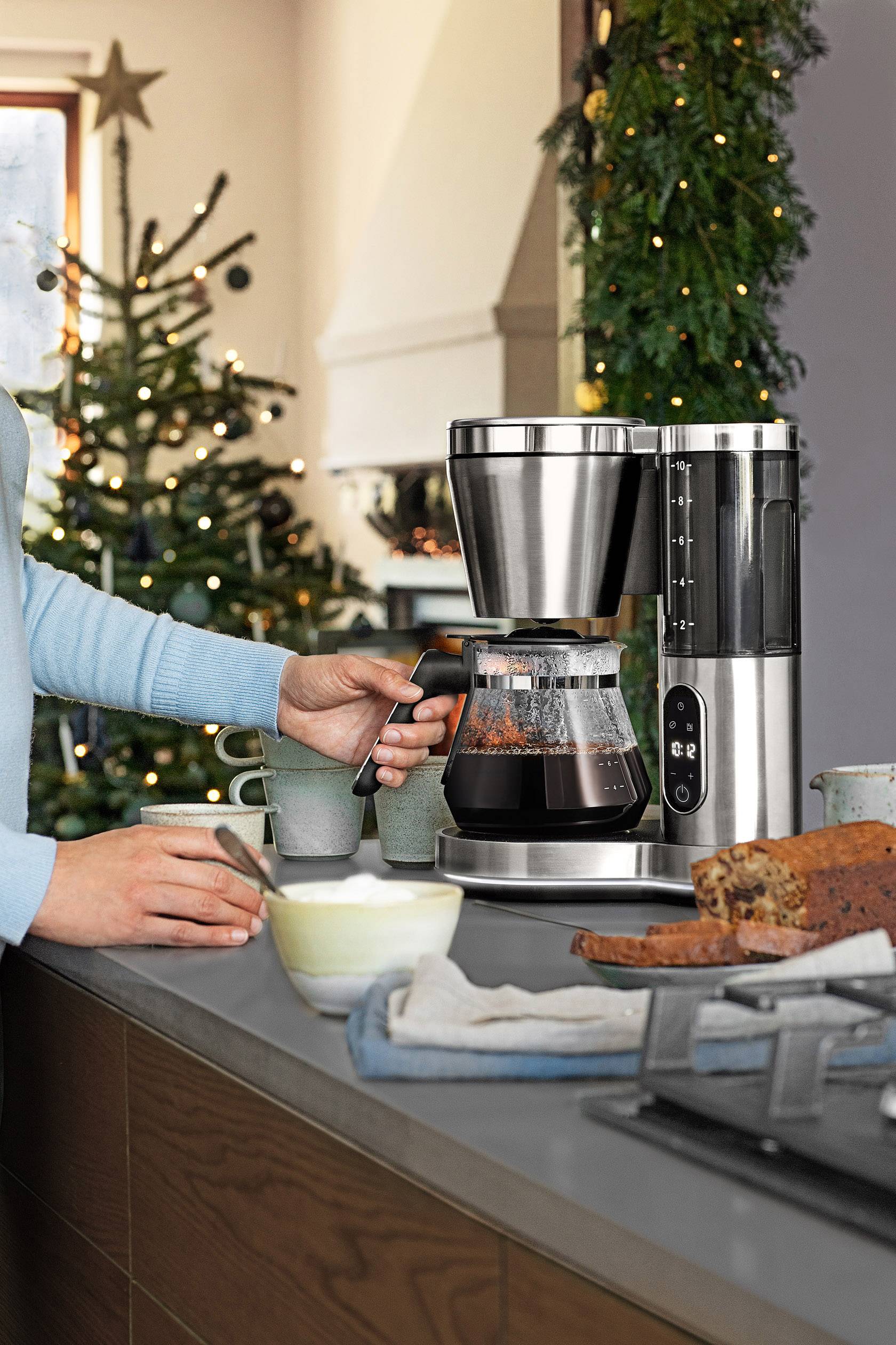 WMF LUMERO Glas Kaffeemaschine Edelstahl, Schwarz Fassungsvermögen Tassen=10