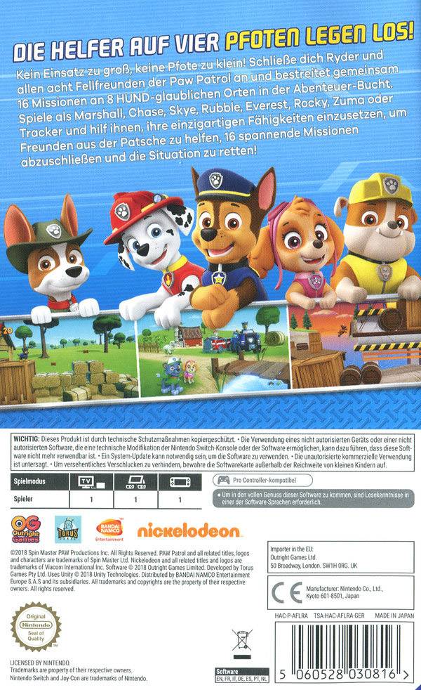 Paw Patrol: Im Einsatz Nintendo Switch USK: 0