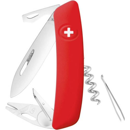 SWIZA TT03 Tick-Tool KNI.0070.1000 Schweizer Taschenmesser mit Soft-Touch Anzahl Funktionen 11 Rot
