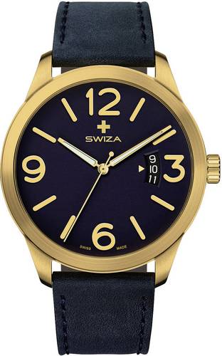 SWIZA Quarz Armbanduhr WAT.0871.1301 (Ø) 48mm Gold Gehäusematerial=Edelstahl Material (Armband)=Ka