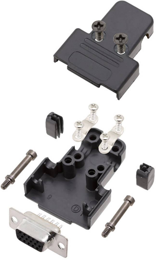 Encitech TRI-P-09-HDS15-K 6355-0068-11 D-SUB Gehäuse Polzahl: 15 Kunststoff Schwarz