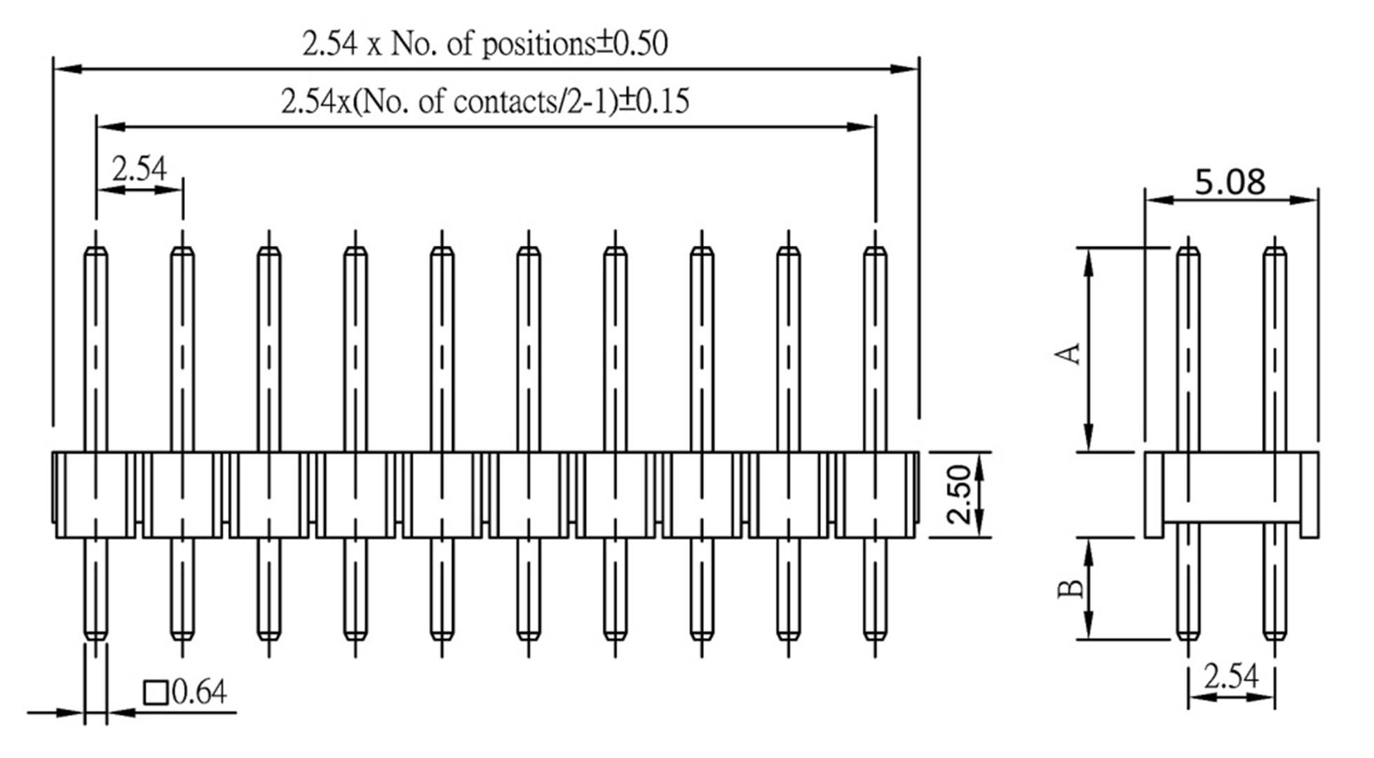 Econ connect Stiftleiste (Standard) Anzahl Reihen: 2 Polzahl je Reihe: 23 SL46G2