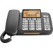 Gigaset DL580 Téléphone filaire pour séniors fonction mains libres, compatible avec les appareils auditifs, signal d'appel