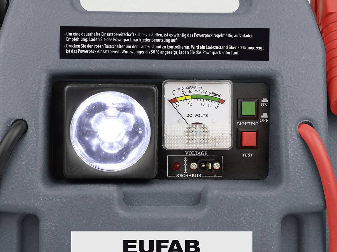 Eufab Schnellstartsystem 16643 Starthilfestrom (12 V)=300 A 12 V-Ausgang 1x