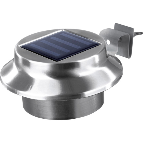 0612 | voelkner easymaxx LED Warmweiß Set 3er (gebürstet) Edelstahl Solar-Dachrinnenleuchte
