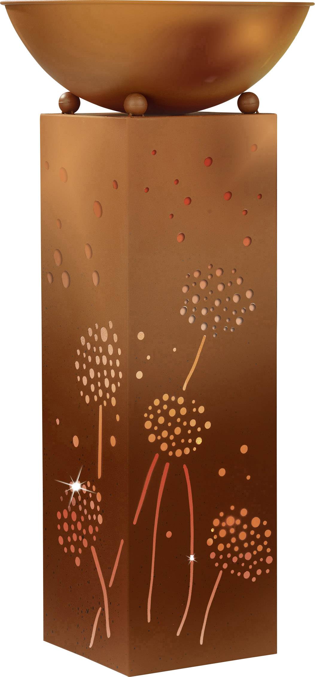 Easymaxx 04092 Außen-Dekobeleuchtung Säule mit Pusteblumen LED LED fest eingebaut Rost