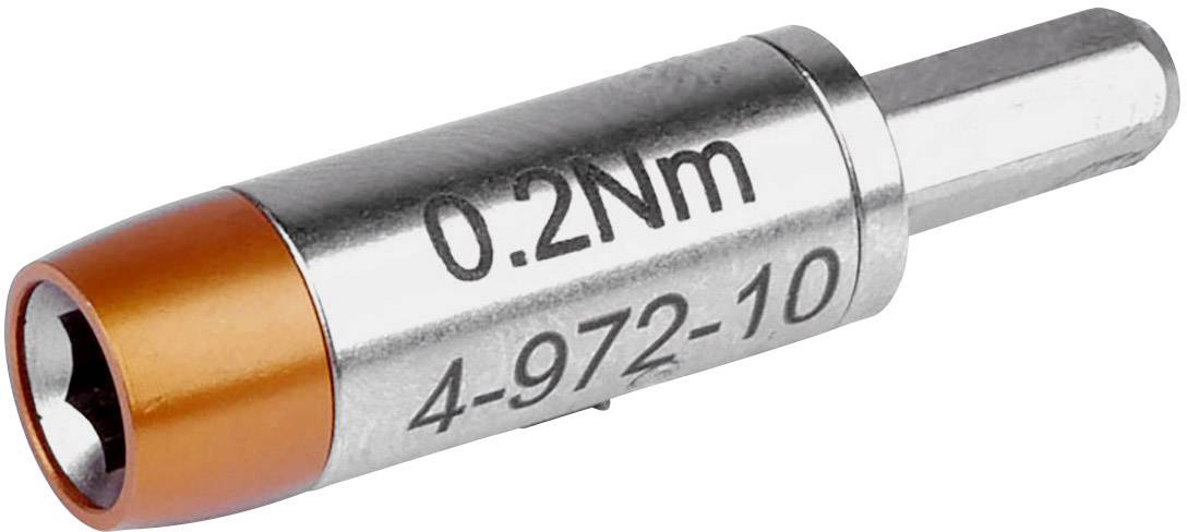 Ein Drehmomentadapter mit der Beschriftung '0,2Nm 4-972-10'. Geeignet für präzise Kontrolle beim Anziehen von Schrauben.