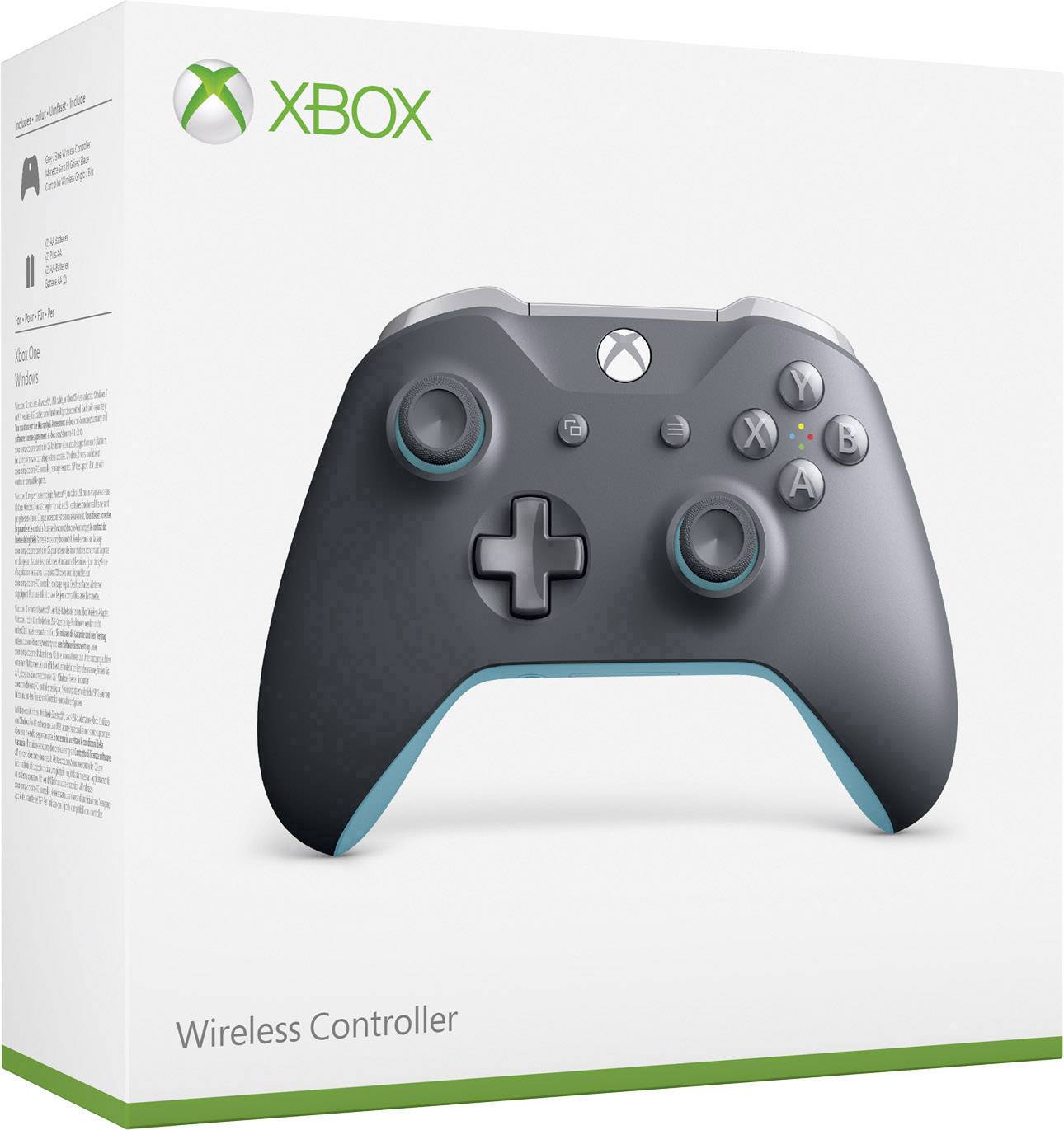 Microsoft Wireless Blue-Grey Gamepad Xbox One, PC Grau, Blau