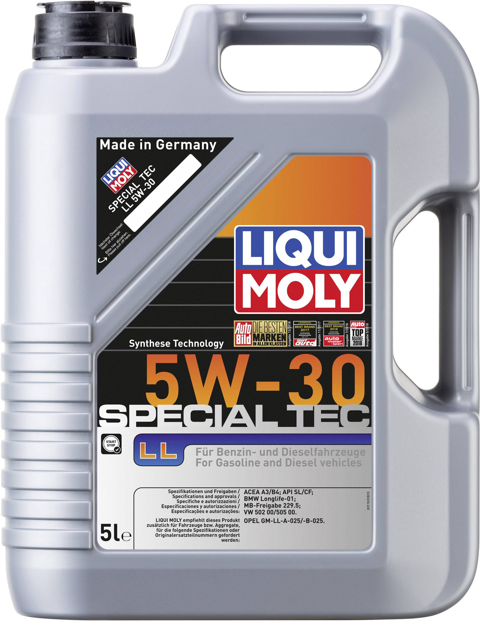 Liqui Moly SPECIAL TEC LL 5W-30 1193 Leichtlaufmotoröl 5l