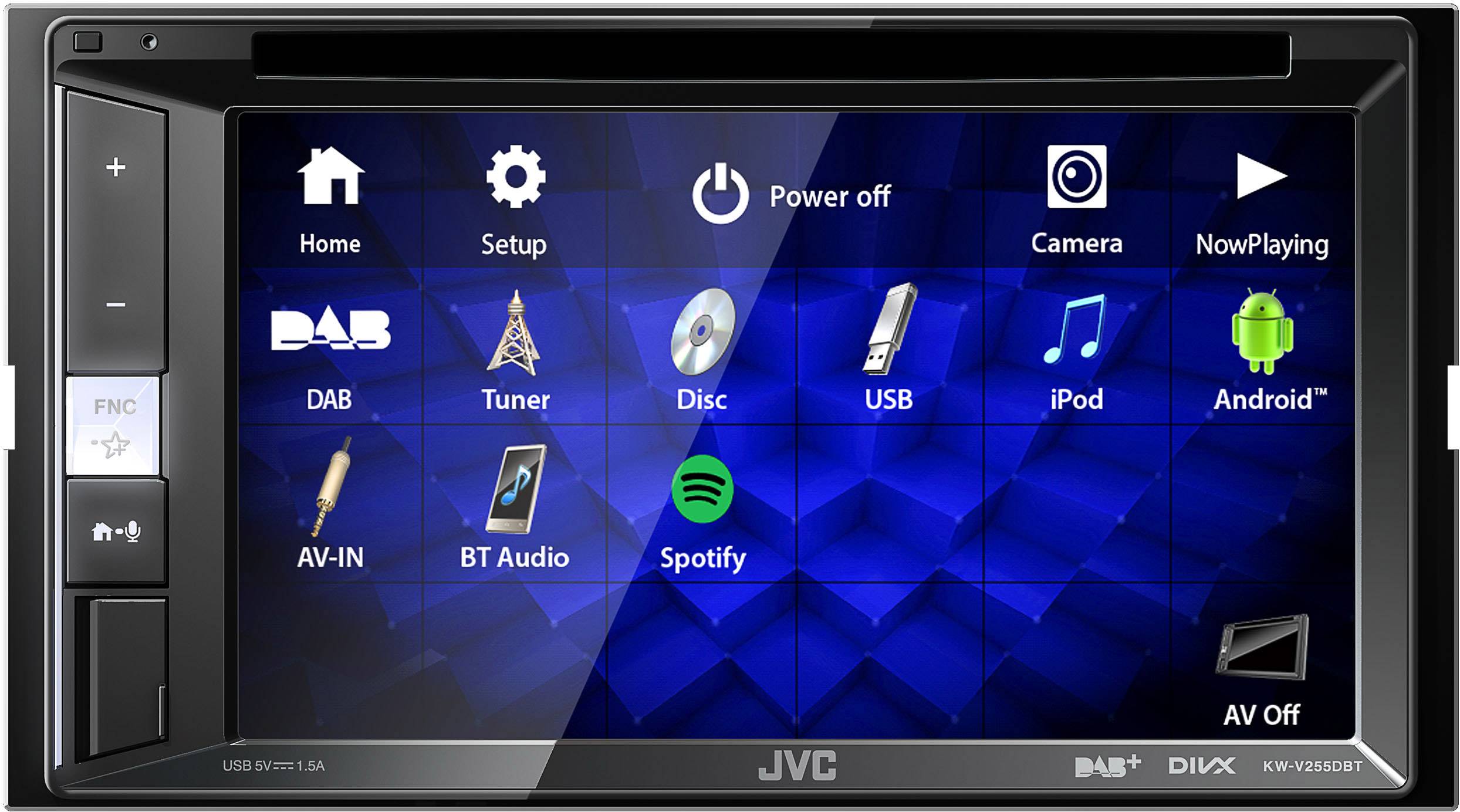JVC KW-V255DBT Doppel-DIN Moniceiver Anschluss für Lenkradfernbedienung, Anschluss für Rückfahrkamera