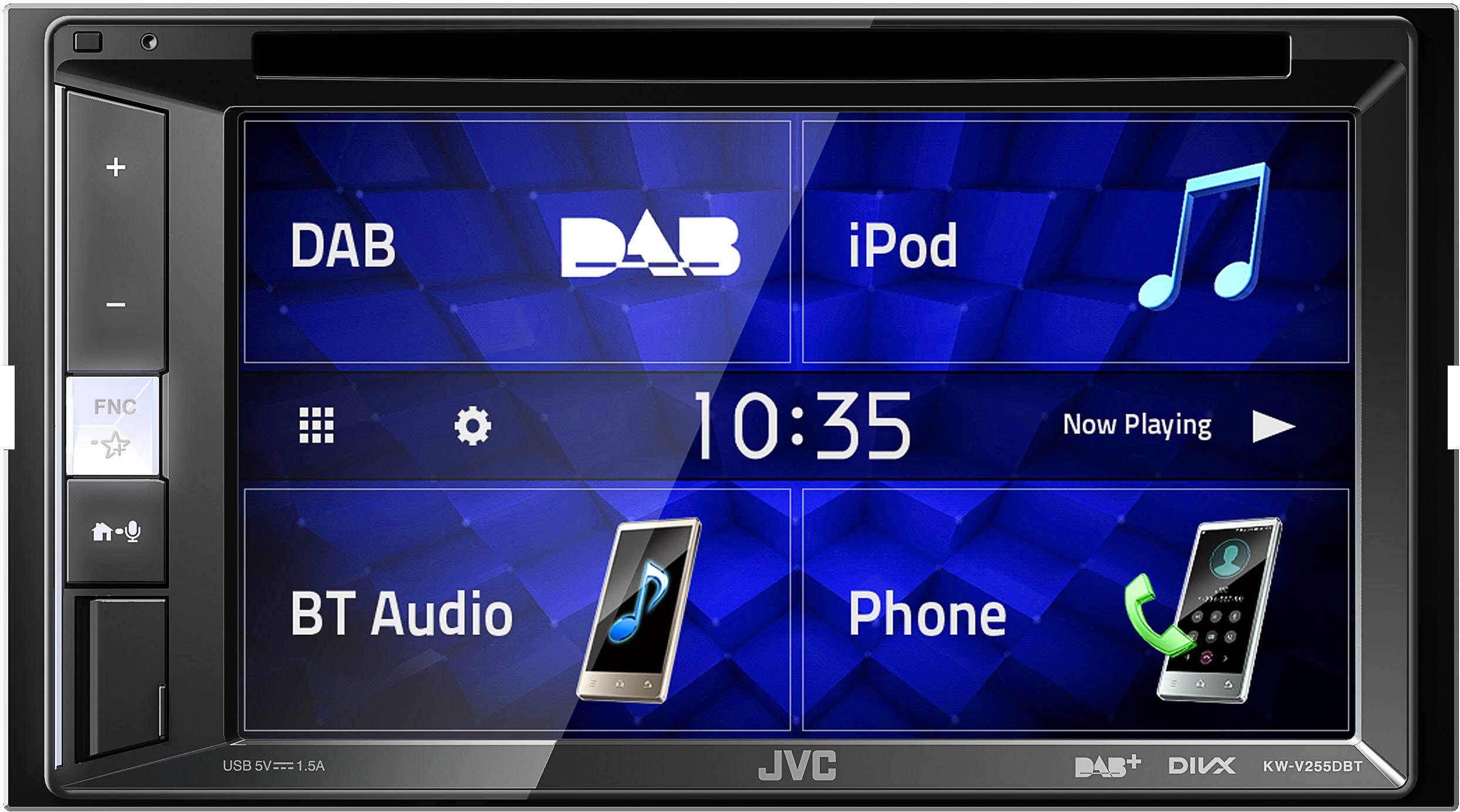 JVC KW-V255DBT Doppel-DIN Moniceiver Anschluss für Lenkradfernbedienung, Anschluss für Rückfahrkamera